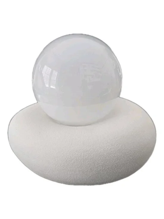 New White Modern Stone Sphere Nightstand Table Lamp Modern Retro Style Light - Picture 3 of 4